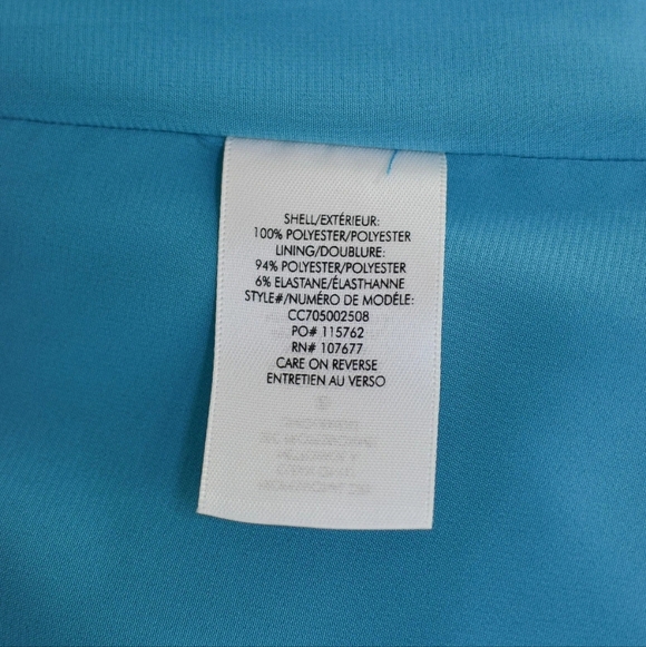 NWT Alice+Olivia Etta Mini Slip Dress Laguna Blue Teal Size L Cocktail Spring - Picture 11 of 11